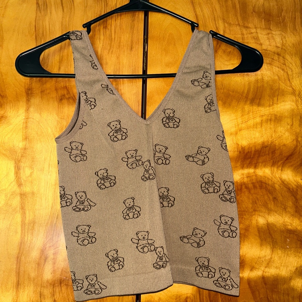 Rue21 Gray Tan Backless Crop Tank Top